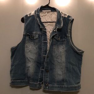 Jean Vest with Crochet Insert